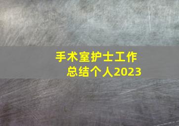 手术室护士工作总结个人2023