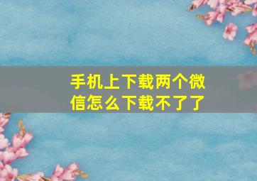 手机上下载两个微信怎么下载不了了