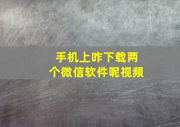 手机上咋下载两个微信软件呢视频