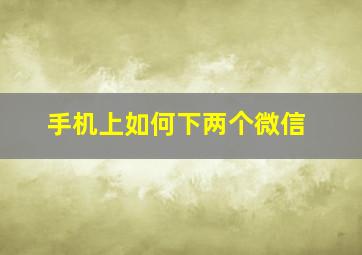 手机上如何下两个微信