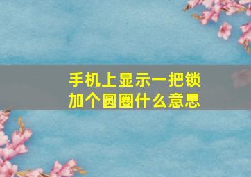 手机上显示一把锁加个圆圈什么意思