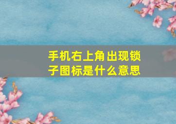 手机右上角出现锁子图标是什么意思