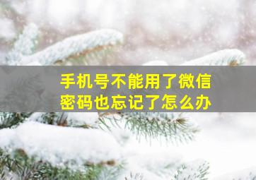 手机号不能用了微信密码也忘记了怎么办