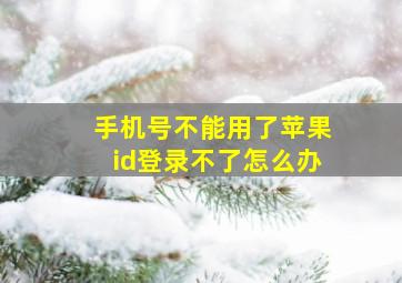 手机号不能用了苹果id登录不了怎么办