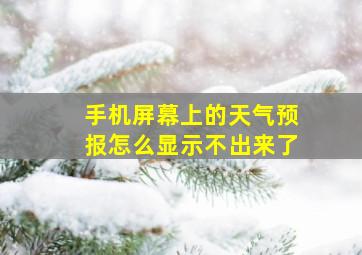 手机屏幕上的天气预报怎么显示不出来了