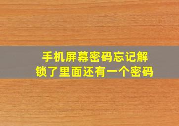 手机屏幕密码忘记解锁了里面还有一个密码