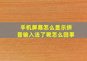 手机屏幕怎么显示拼音输入法了呢怎么回事