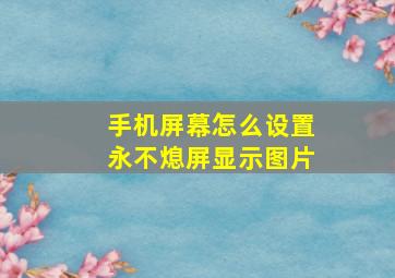 手机屏幕怎么设置永不熄屏显示图片