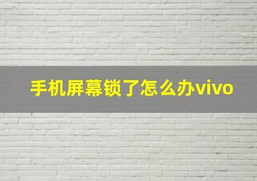 手机屏幕锁了怎么办vivo