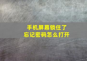 手机屏幕锁住了忘记密码怎么打开