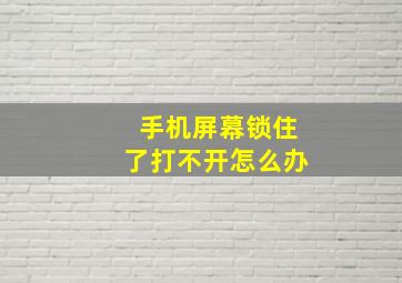 手机屏幕锁住了打不开怎么办