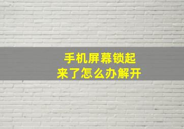 手机屏幕锁起来了怎么办解开