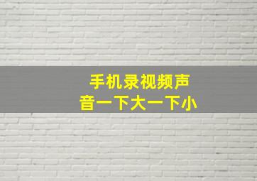 手机录视频声音一下大一下小