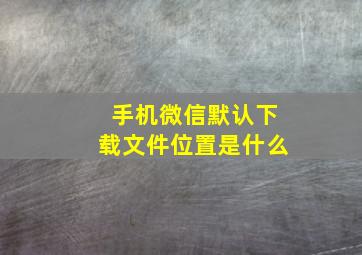 手机微信默认下载文件位置是什么