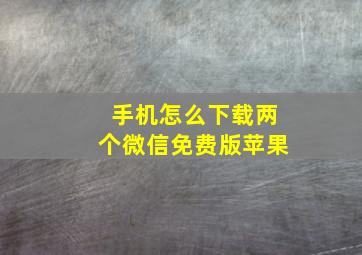 手机怎么下载两个微信免费版苹果