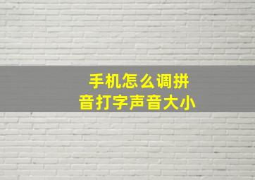 手机怎么调拼音打字声音大小