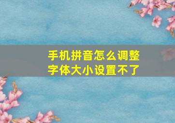 手机拼音怎么调整字体大小设置不了