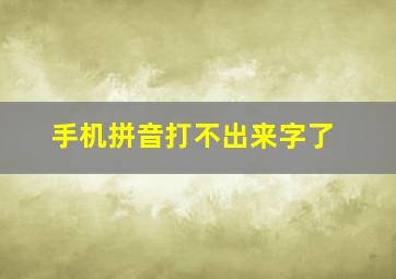 手机拼音打不出来字了