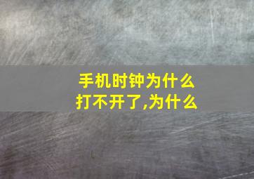 手机时钟为什么打不开了,为什么