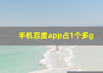 手机百度app占1个多g