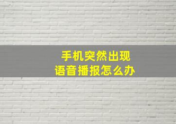 手机突然出现语音播报怎么办