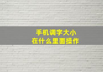 手机调字大小在什么里面操作