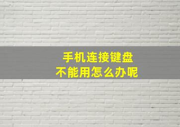 手机连接键盘不能用怎么办呢