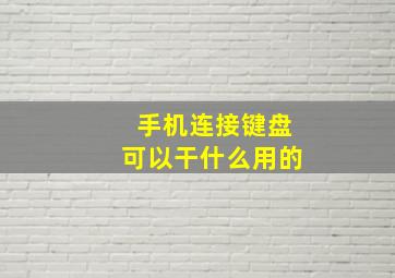 手机连接键盘可以干什么用的