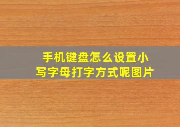 手机键盘怎么设置小写字母打字方式呢图片