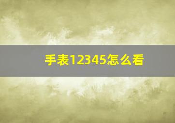 手表12345怎么看