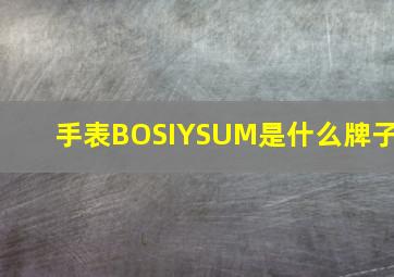 手表BOSIYSUM是什么牌子