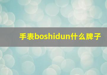 手表boshidun什么牌子