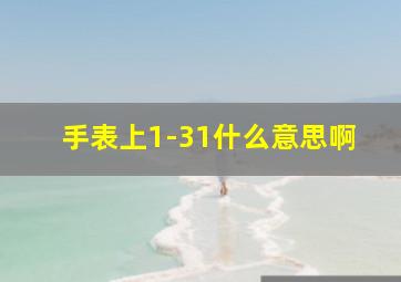 手表上1-31什么意思啊