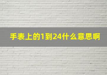 手表上的1到24什么意思啊