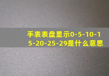 手表表盘显示0-5-10-15-20-25-29是什么意思