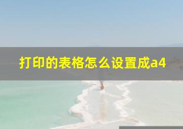 打印的表格怎么设置成a4