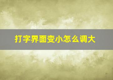 打字界面变小怎么调大