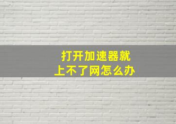 打开加速器就上不了网怎么办