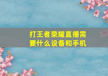 打王者荣耀直播需要什么设备和手机