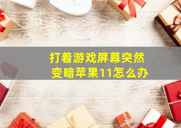 打着游戏屏幕突然变暗苹果11怎么办