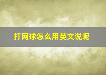 打网球怎么用英文说呢