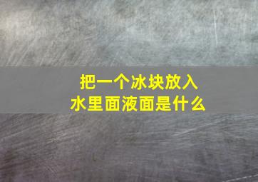 把一个冰块放入水里面液面是什么