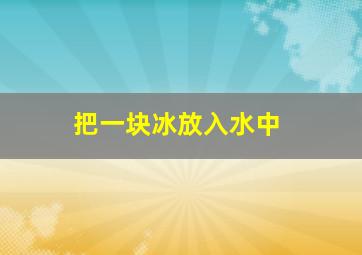 把一块冰放入水中