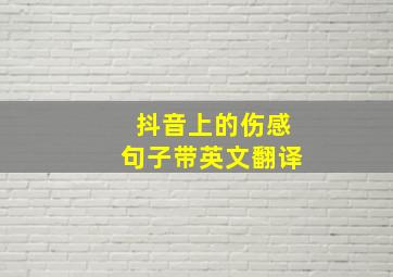 抖音上的伤感句子带英文翻译