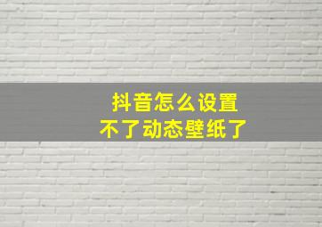 抖音怎么设置不了动态壁纸了