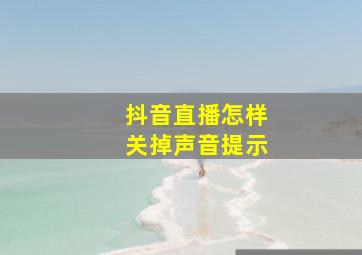 抖音直播怎样关掉声音提示