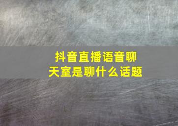 抖音直播语音聊天室是聊什么话题