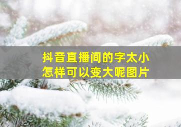 抖音直播间的字太小怎样可以变大呢图片