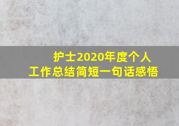 护士2020年度个人工作总结简短一句话感悟