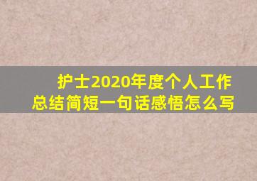 护士2020年度个人工作总结简短一句话感悟怎么写